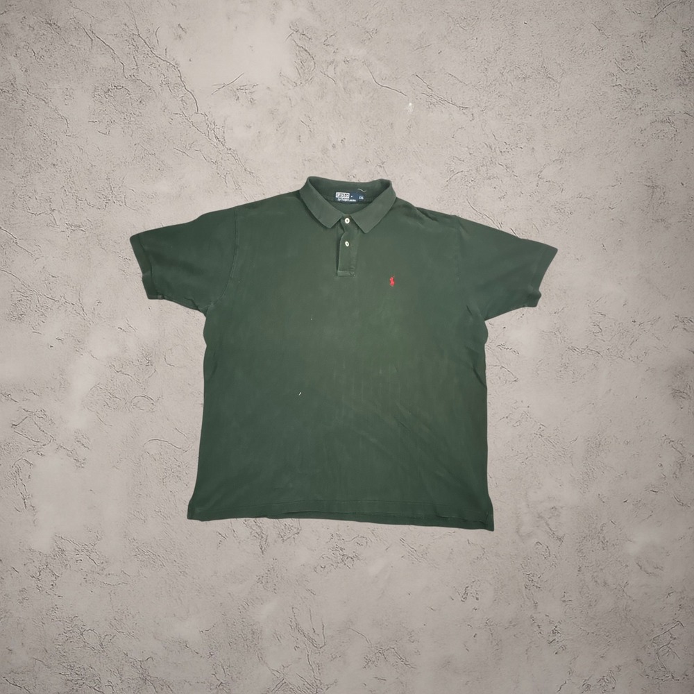 Vintage Polo Ralph Lauren XXL Green Short Sleeve Polo Shirt Y2K Baggy Fit 90s